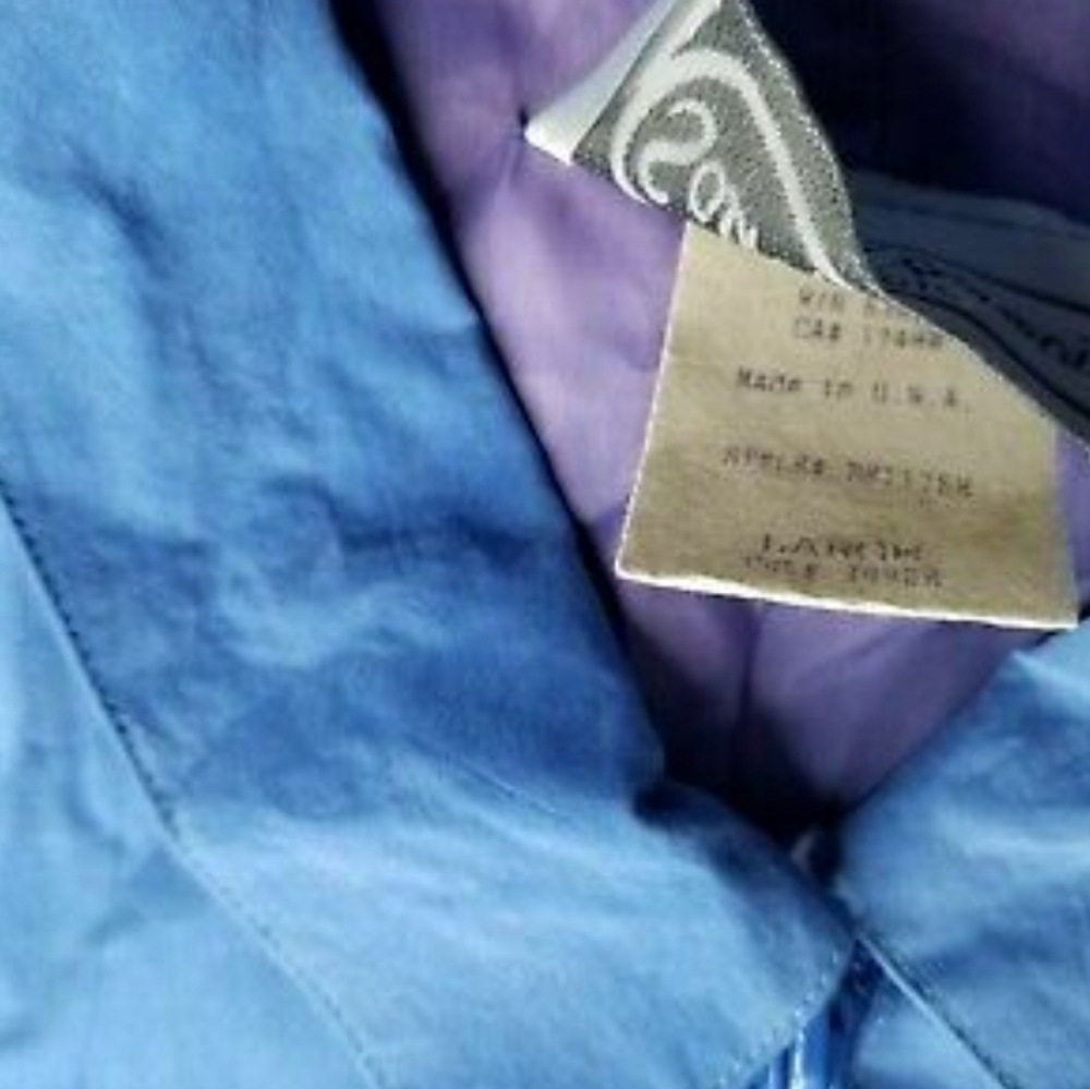 Saint Germain Paris Large Windbreaker Jacket Vintage Boxy 80's 90s Zip Up Blue - Picture 5 of 5